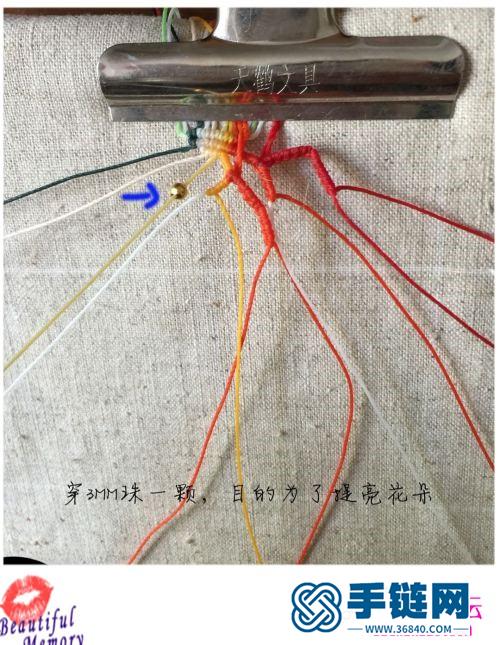 南美蜡线、金珠、银珠花落枝头胸针的详细制作教程