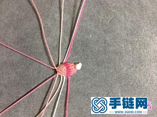 蜡线绳编带珠渐变小莲花的详细编织教程