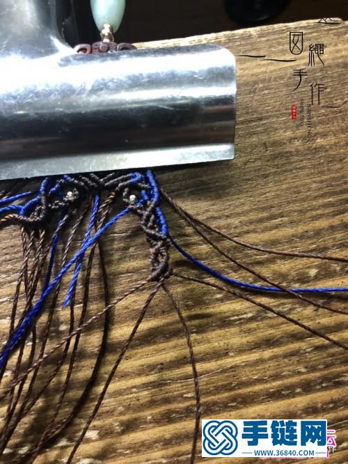 蜡线绳编木扣珠子吊坠项链的详细编制教程