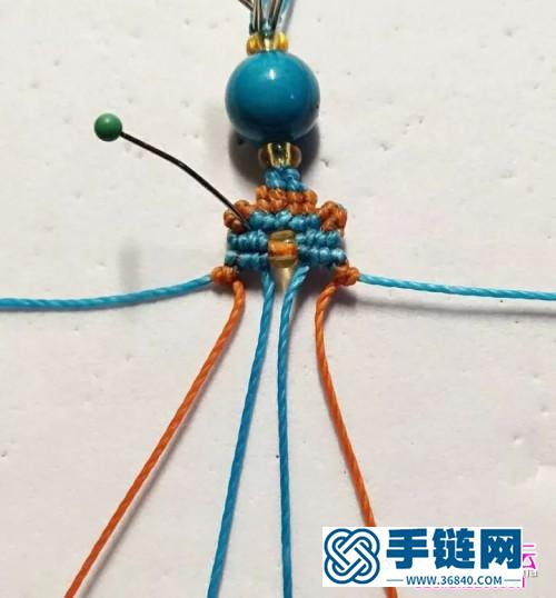 绳编单珠手绳的详细编织方法图解