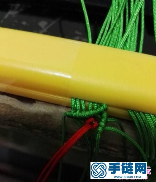 绳编彩色叶子宽手镯教程