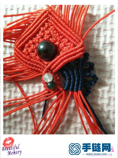 墨珠落虹项链的编织方法