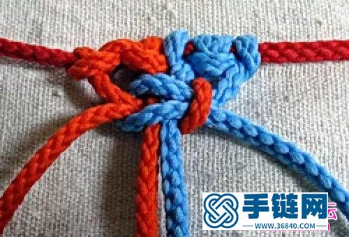 种用4根绳编织的绳编的编法图解教程