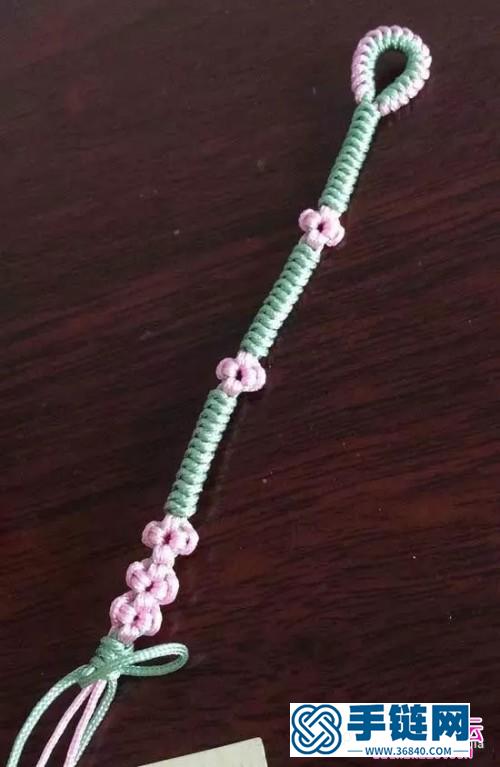 玉线桃花手链的编织步骤图