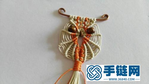中国结编织制作猫头鹰挂件图解