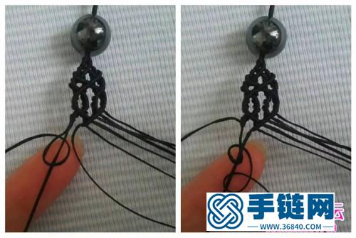 蜡线绳编圆珠颈链的方法