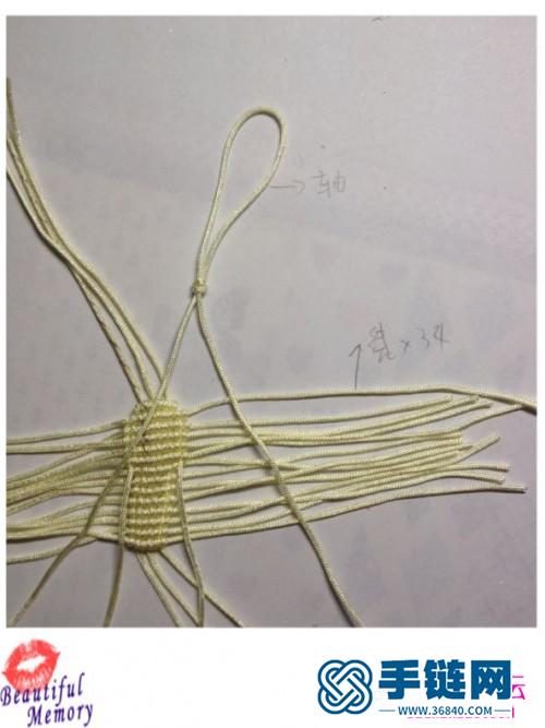 斜卷结小拖鞋挂饰的编织制作