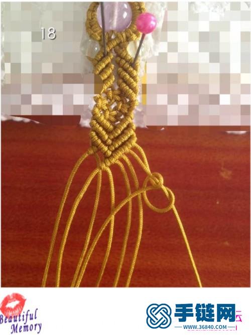 串珠玉线手链的制作步骤图