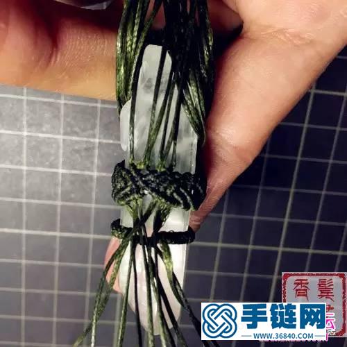 立体水晶柱包玛瑙戒面项链吊坠的详细编制教程