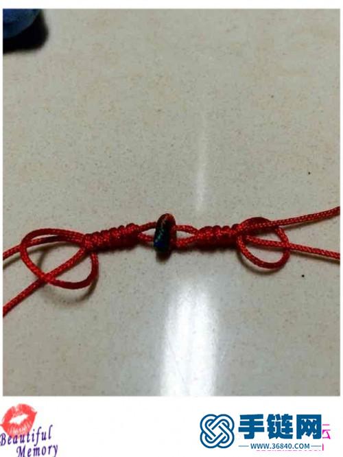 玉线红绳脚链的制作方法