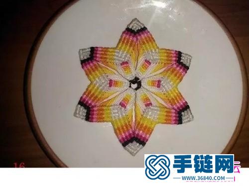 斜卷结制作的五色冰花图解