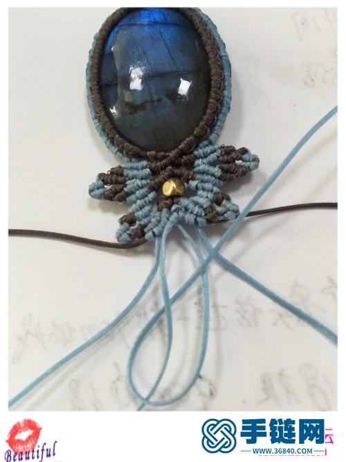 简约款拉长石项链的编织制作