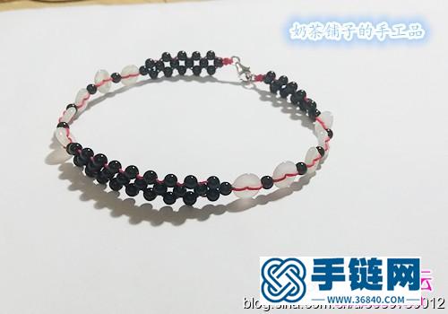 黑碧玺脚链的编织制作方法