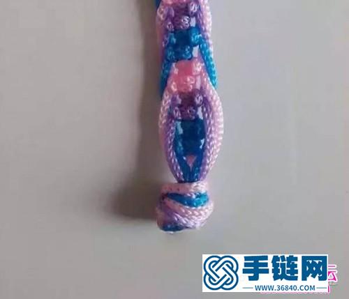 三彩雀头结手链的编法图解