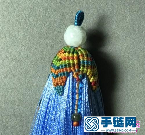 绳编叶子流苏帽的详细编制图解