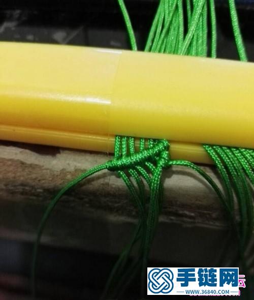 绳编彩色叶子宽手镯教程