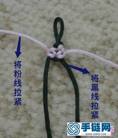 中国结编织雀头结手链方法图解