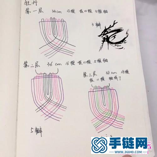 绳编玉线牡丹挂饰的详细制作步骤图