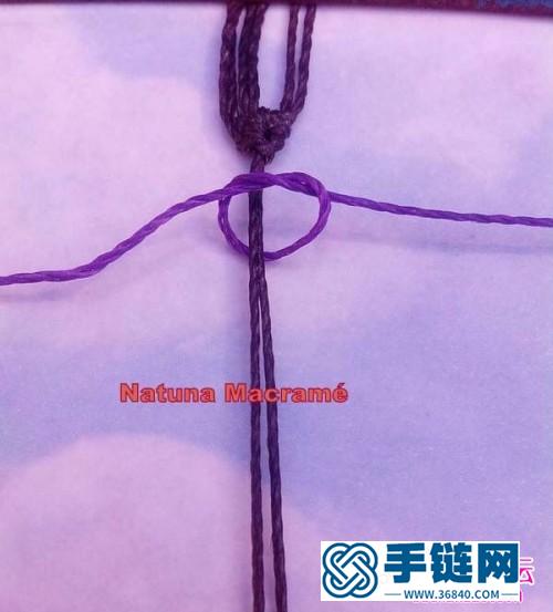 中国结编织制作菱形花耳环教程