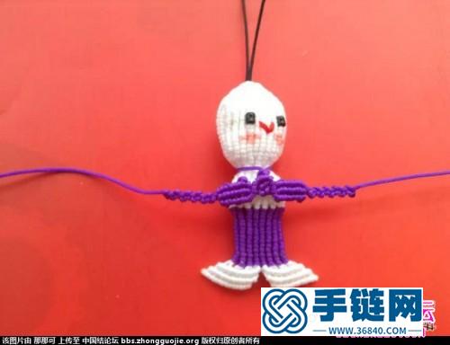 用绳编萌萌的小人偶的编织制作