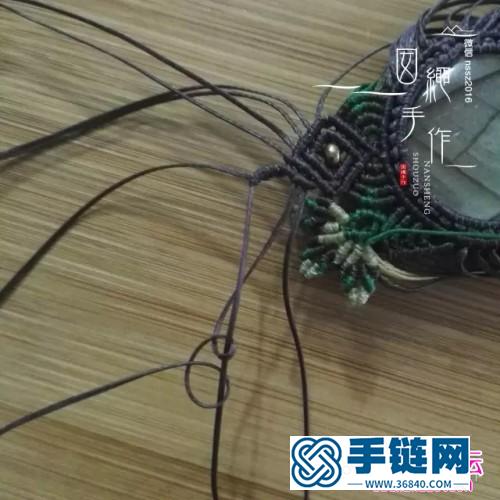 绳编包石七彩花项链吊坠的详细制作教程