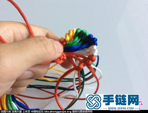 中国结编织五彩转经筒方法图解