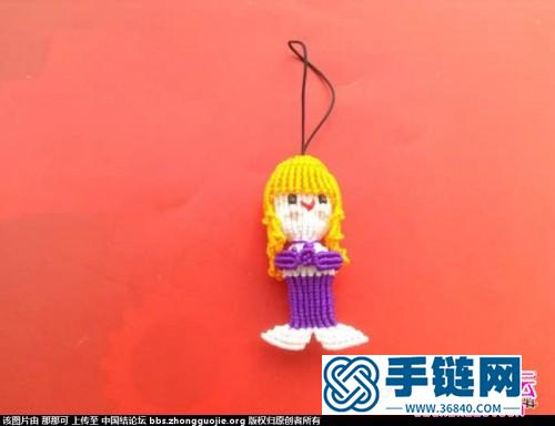 用绳编萌萌的小人偶的编织制作