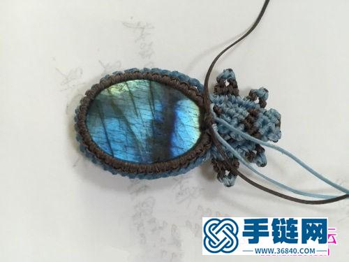 简约款拉长石项链的编织制作