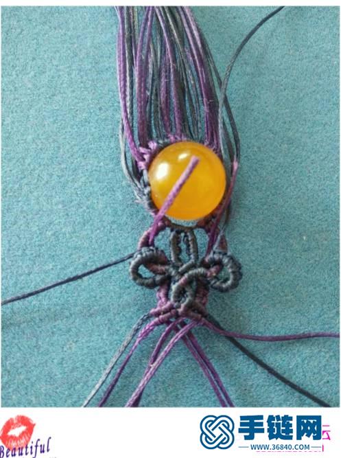 花靥包石头项链坠的详细编织教程