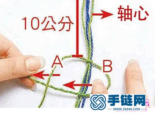 绳编时尚线条螺旋型手链图解