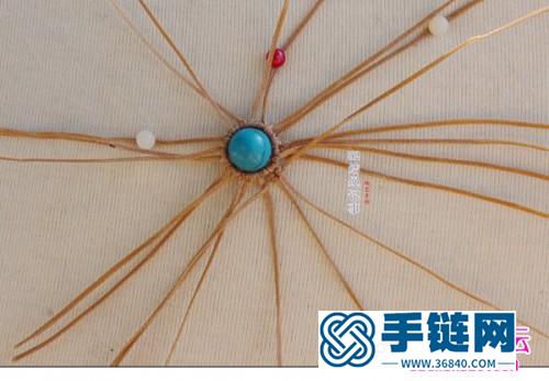 绳编太阳花耳环的制作方法