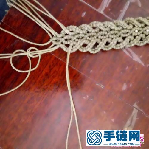 绳编波浪拉长石手绳的详细编织教程