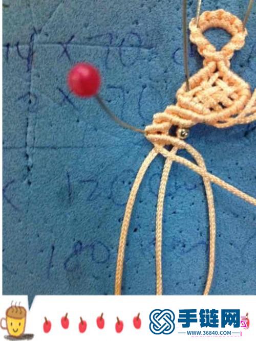玉线绳编花朵手链的制作方法
