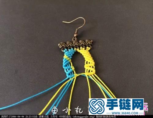 中国结编织双色复古蜡线耳坠教程
