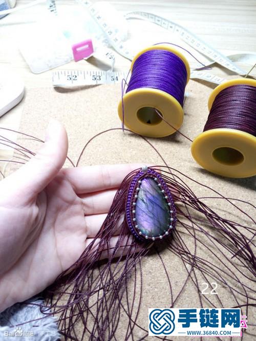 南美蜡线编织拉长石项链的详细制作教程