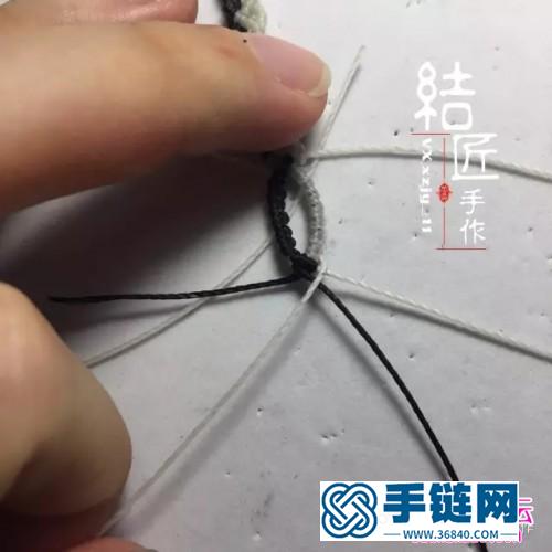 绳编朋克风黑白choker项链的详细编制图解