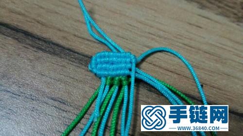 中国结编织拼色心型小饰物图解