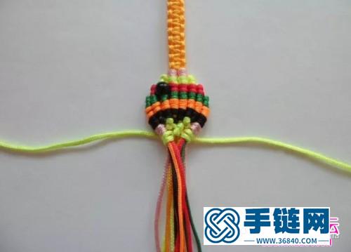 绳编彩色小鱼手链（挂件）的制作图解