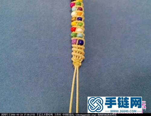中国结编织立体螺旋串珠手绳教程