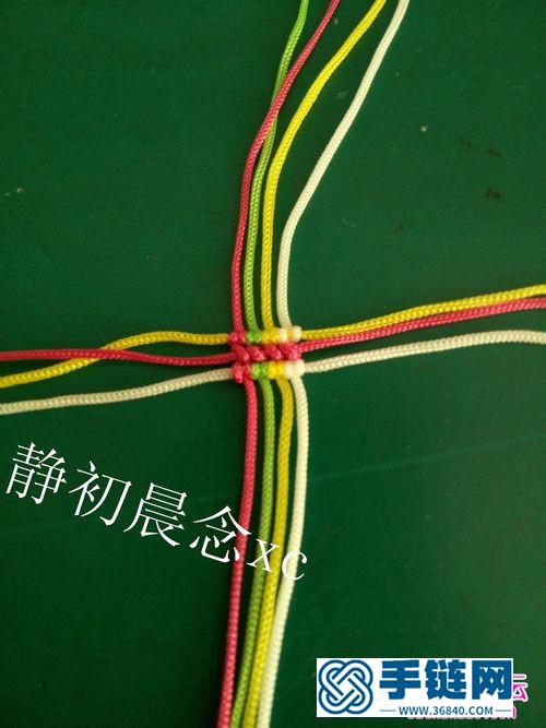 中国结编织的五彩草帽小饰品教程