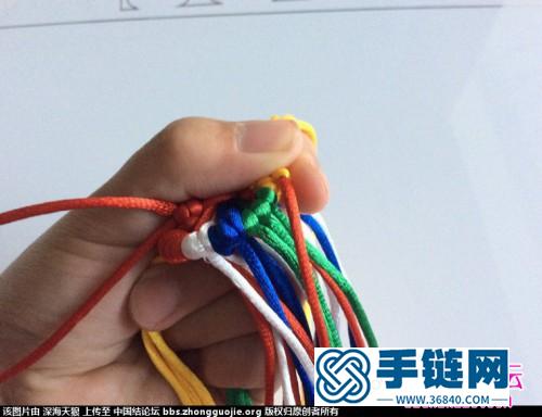 中国结编织五彩转经筒方法图解