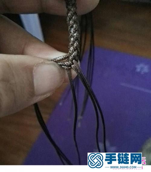 中国结六股辫包珠项链吊坠的制作图解