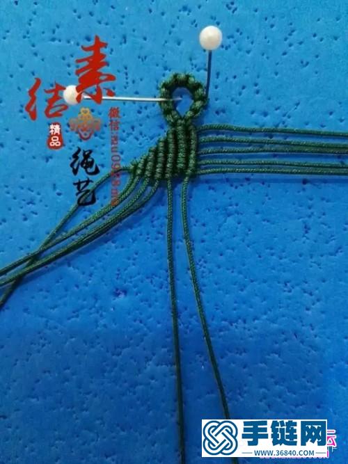 中国结编织树叶手绳教程