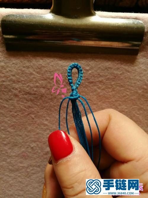 蜡线、日本米珠制作的立体手链的方法