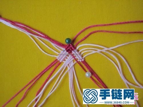 中国结小桃子挂饰的编织教程