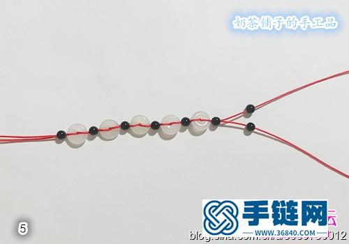 黑碧玺脚链的编织制作方法