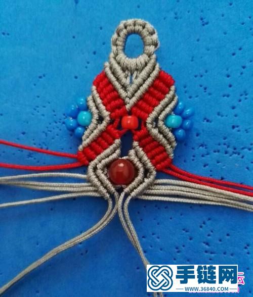 米珠黑红串色手绳教程