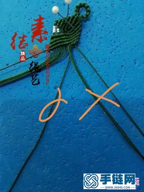 中国结编织树叶手绳教程