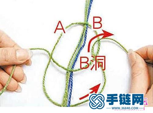 绳编时尚线条螺旋型手链图解
