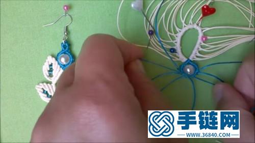 绳编叶子环形耳环的详细编制图解